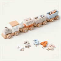 Thumbnail for TrainCount –  Classico ed educativo – Trenino Montessori in legno