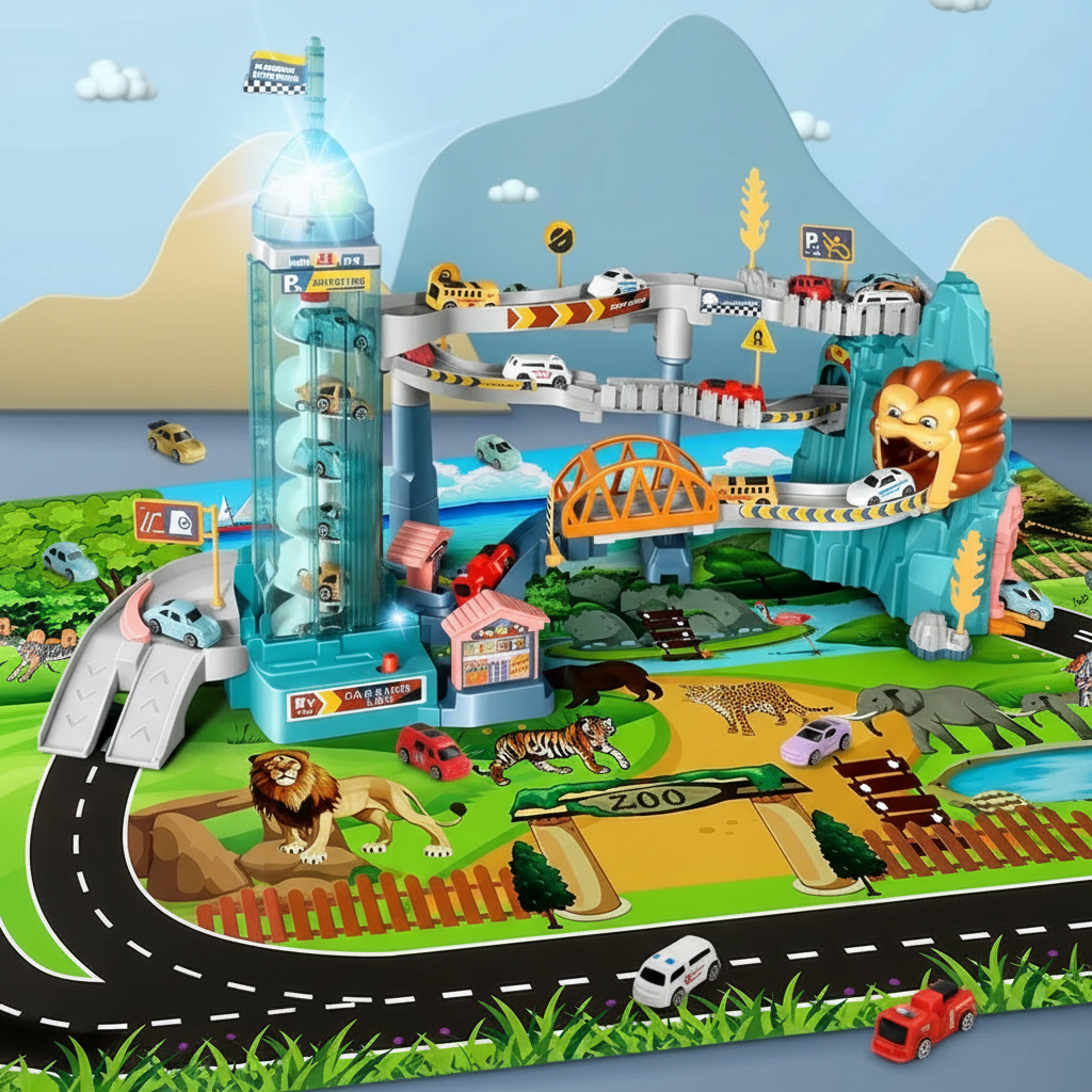 AutoWorld – Educativo e interattivo – Set da gioco “Parcheggio elettrico”