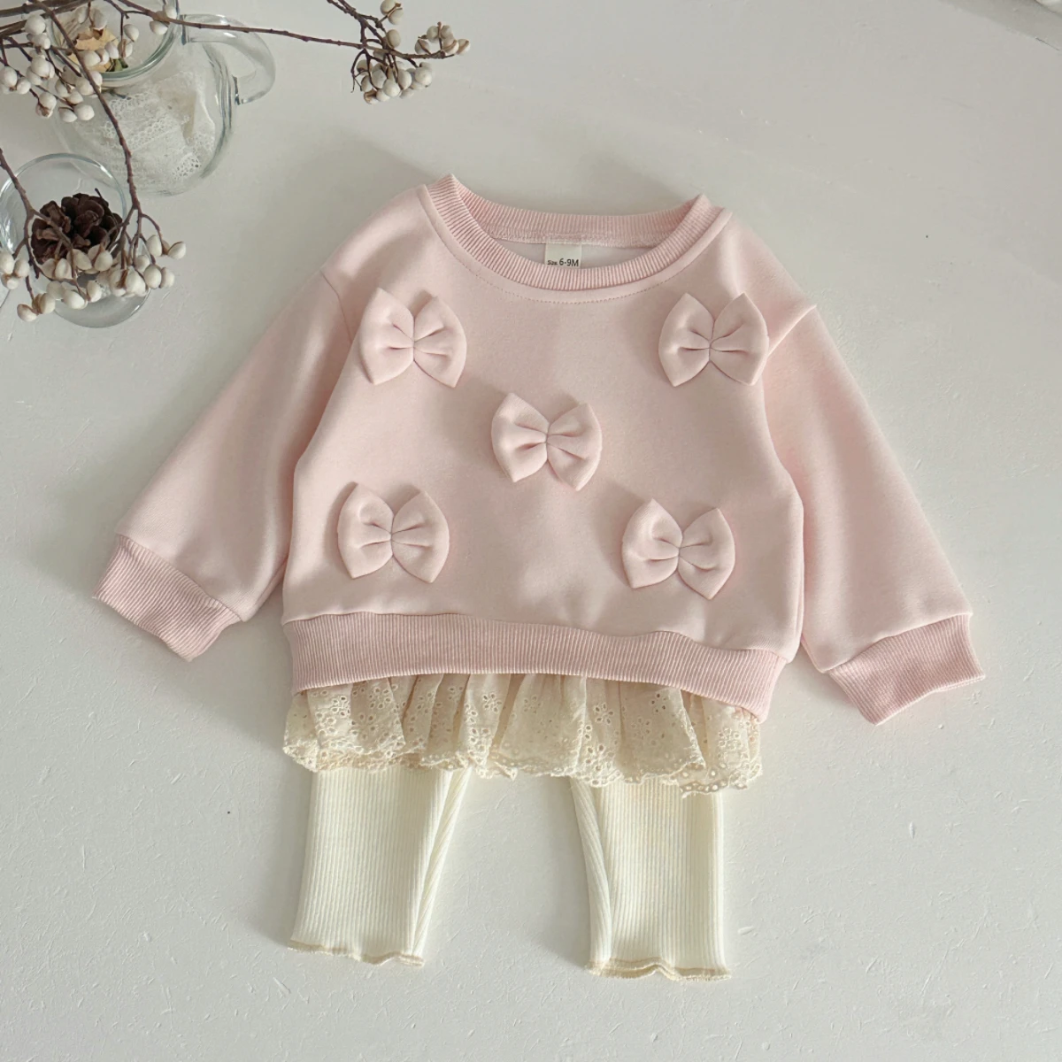 LittleAngel – Morbido ed elegante – Set per neonati con maglione e pantaloni elasticizzati