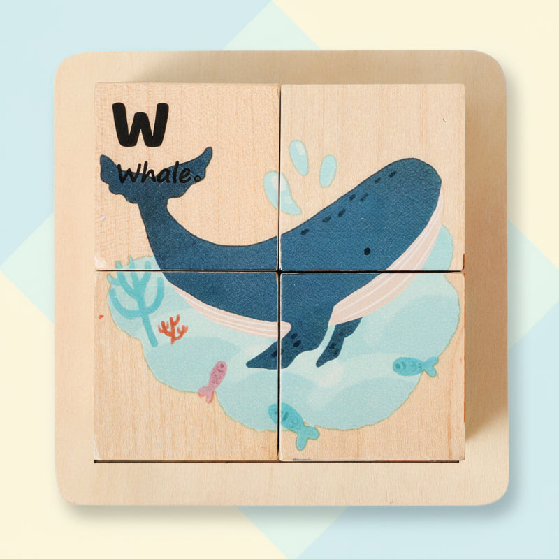 WoodMind – Creativo e didattico – Puzzle in legno 6 in 1 con animali Montessori