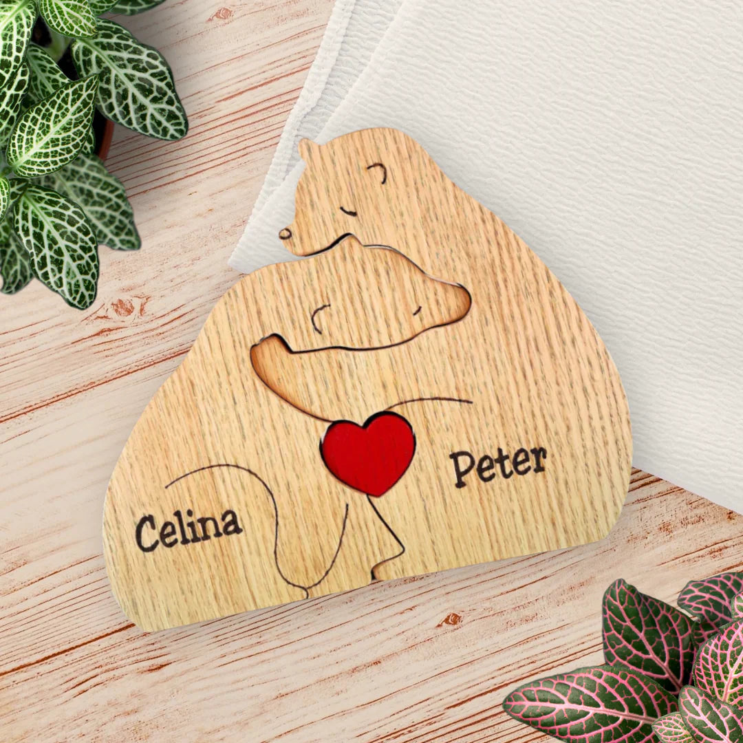 Family Puzzle™ – Regalo personalizzato per la Festa della Mamma con una famiglia di orsacchiotti