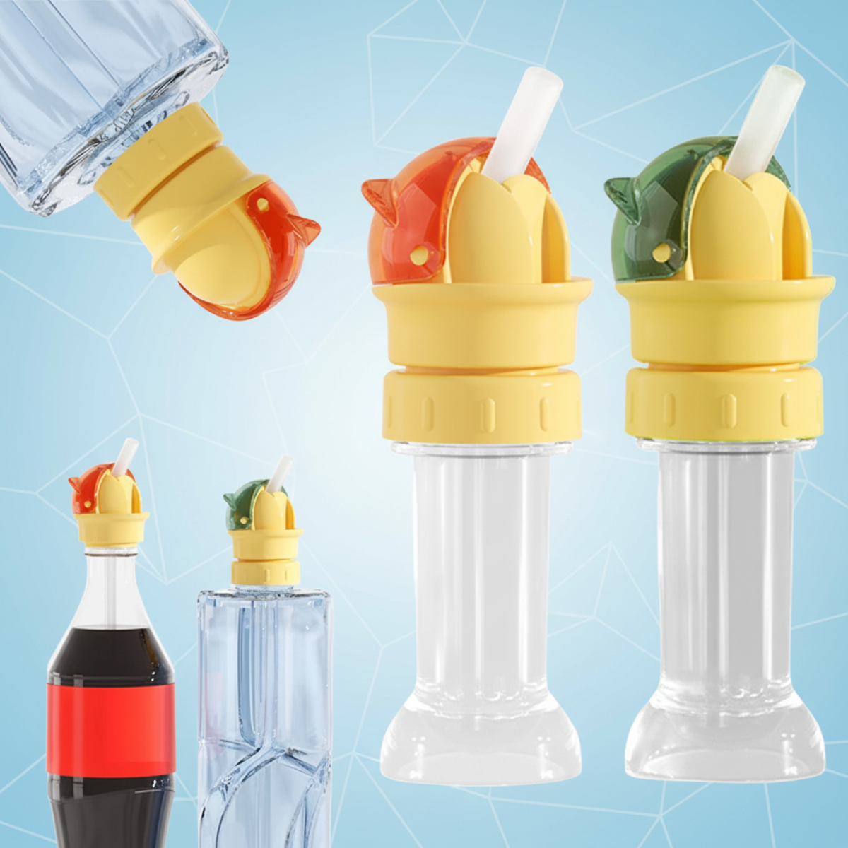 AquaSip – Divertimento e praticità – Tappo riutilizzabile per bottiglie per bambini