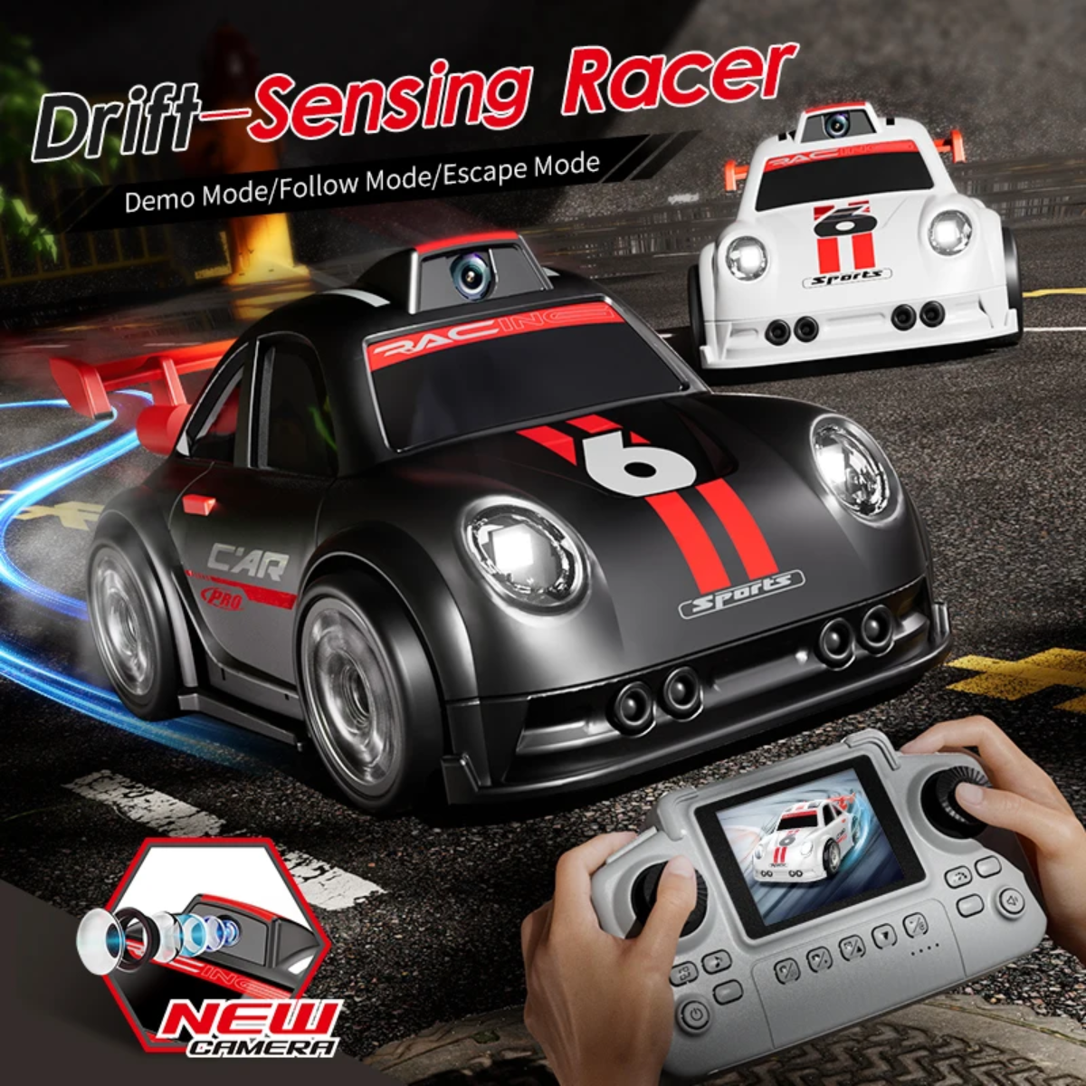 RacePro – RC e acrobazie – Auto da corsa con sensore di drift e telecamera integrata