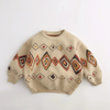 LittleRetro – Caldo ed elegante – Maglione da bambino lavorato a maglia con motivo a rombi
