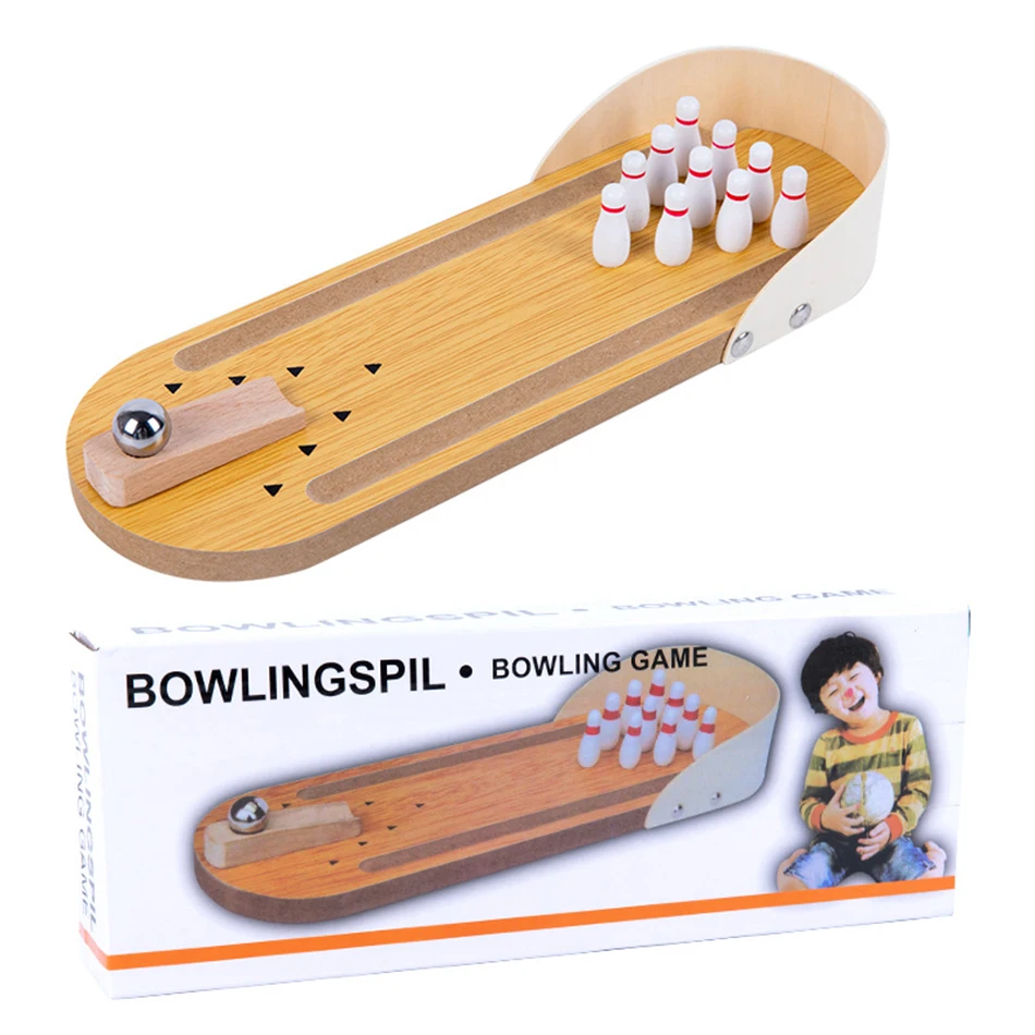 MiniStrike – Divertente e interattivo – Gioco di bowling da tavolo in legno