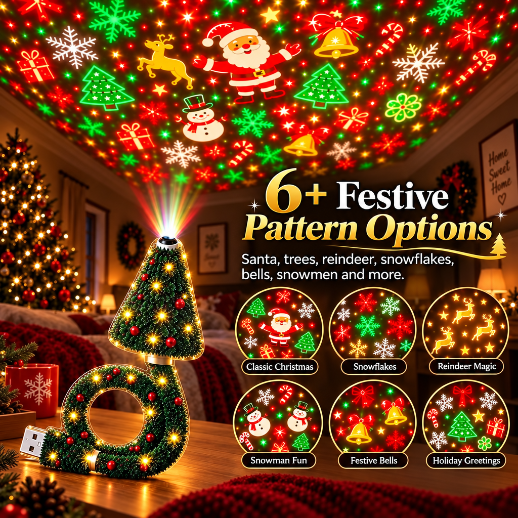HolidayBeam – Festoso e suggestivo – Proiettore natalizio USB con giochi di luce