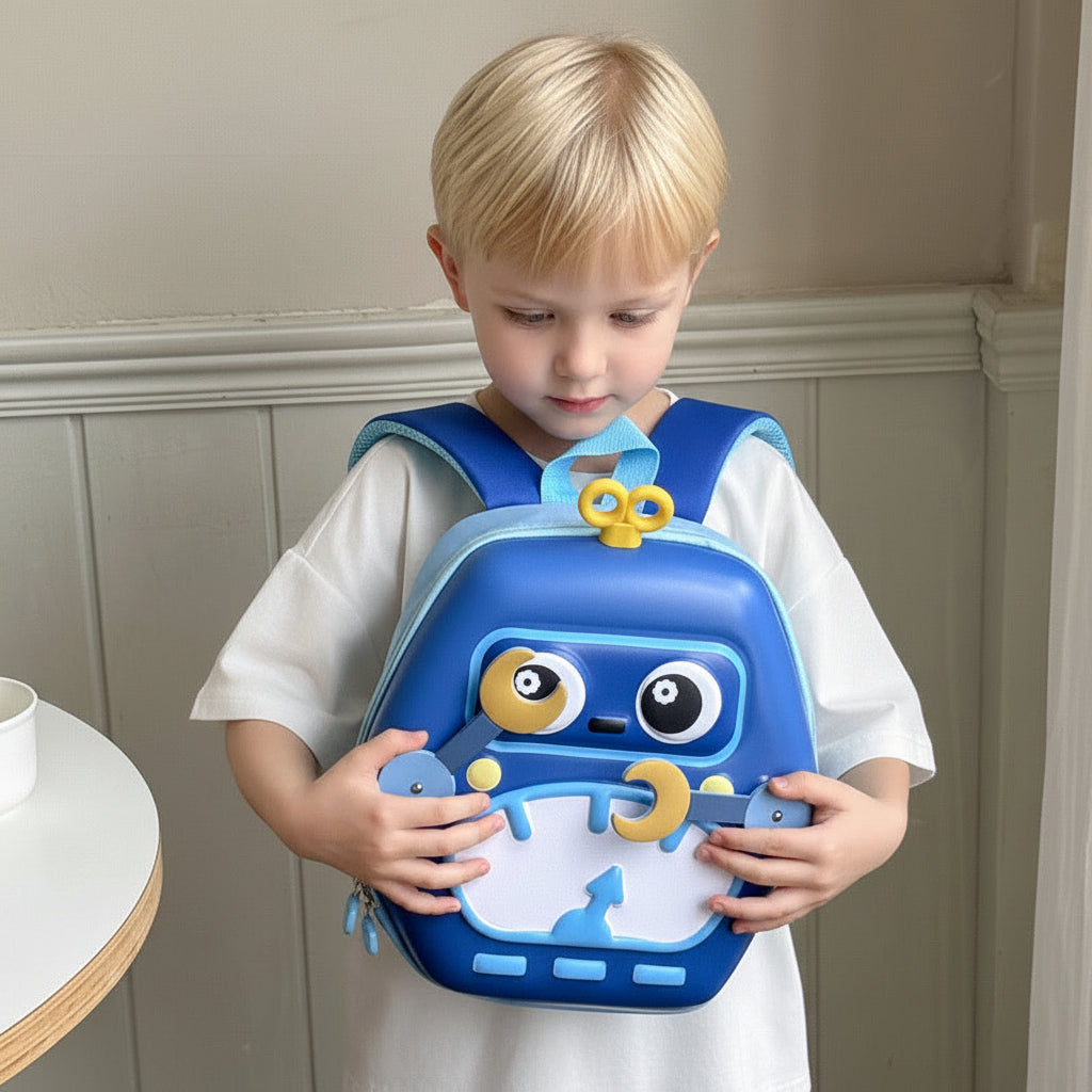 MiniBot – Grintoso e pratico – Zaino per bambini con motivo robot