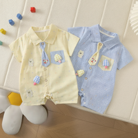 Thumbnail for KiddoStyle – Carino e morbido – Tuta per bambini con cravatta e toppa