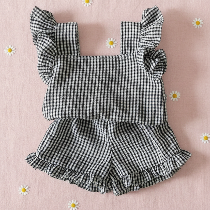 Girls Ruffle Tee – Leggero e carino – Set di abbigliamento per bambini