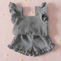 Thumbnail for Girls Ruffle Tee – Leggero e carino – Set di abbigliamento per bambini