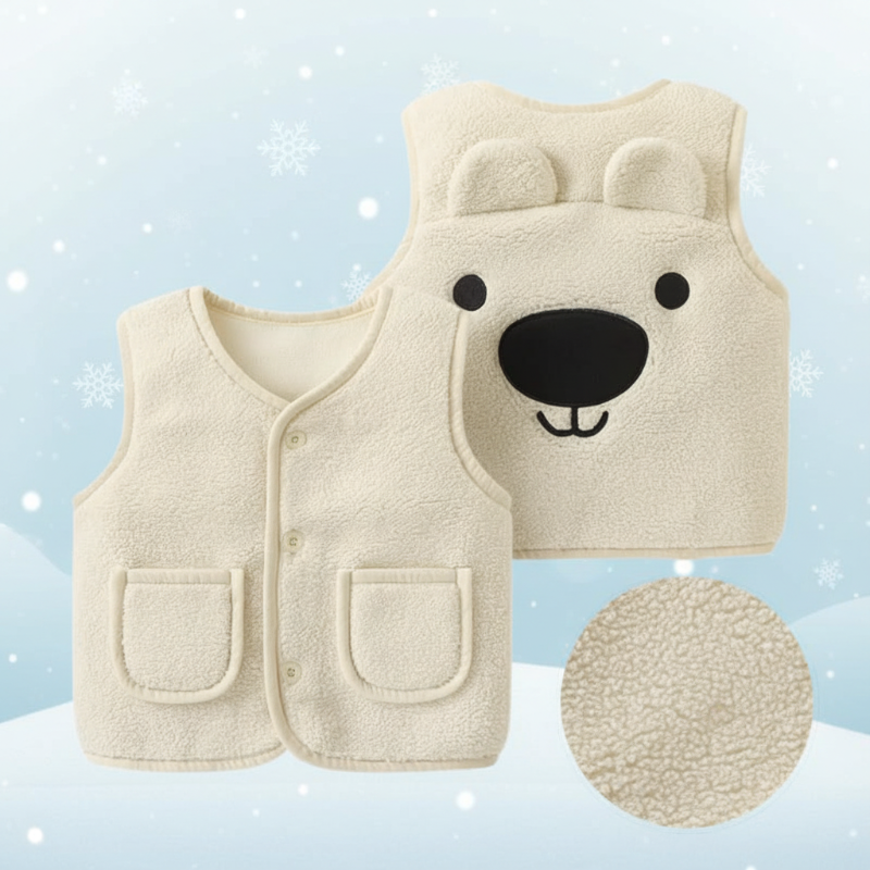 Baby Bear Fleece Vest – Caldo e morbido – Gilet da bambino con orsacchiotto
