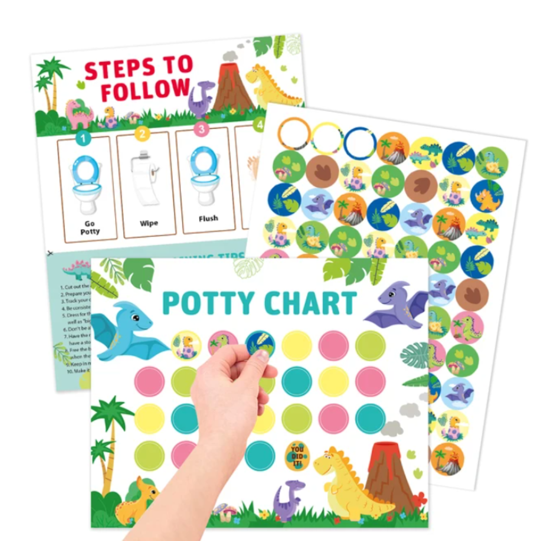 Potty Training – Giocoso e motivante - scheda per l'uso del vasino con adesivi