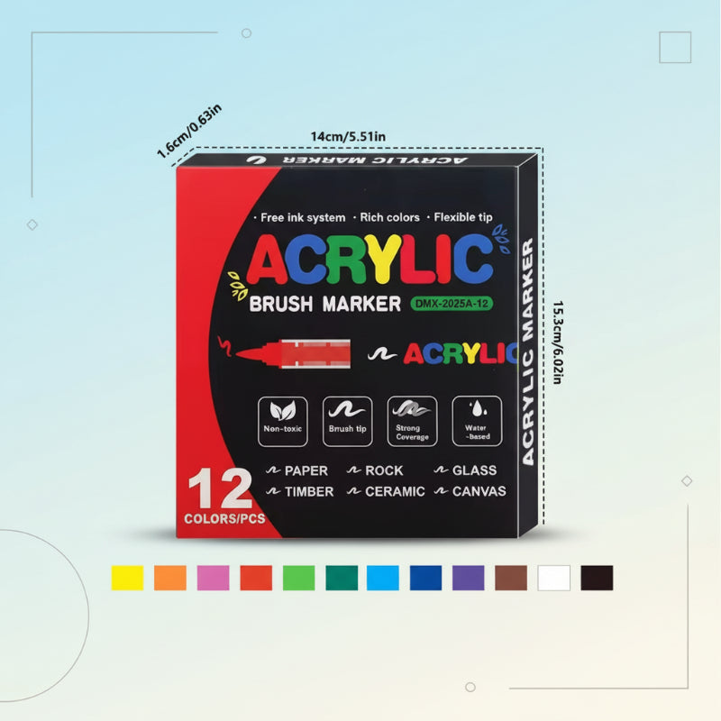 ColorCraft – Creativo e sostenibile – Pennarelli acrilici con punta a pennello