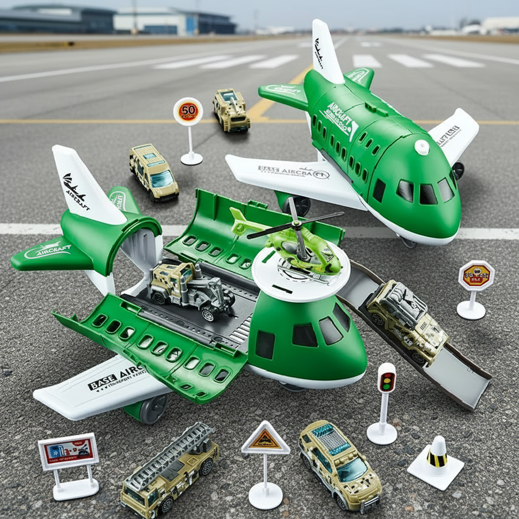 MiniAirBase – Interattivo ed educativo – Set da gioco aeroporto con veicoli