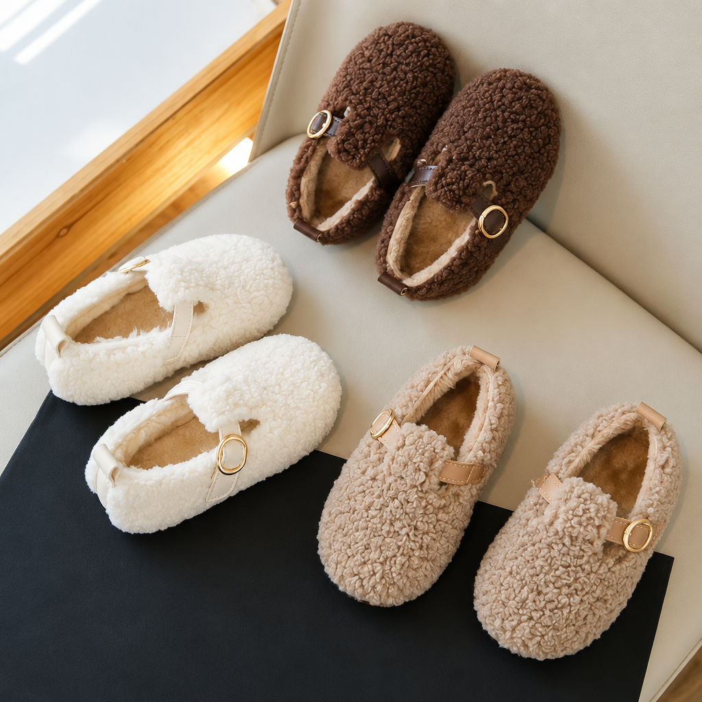 WarmSteps – Comodi e accoglienti – Scarpette invernali in peluche per bambini