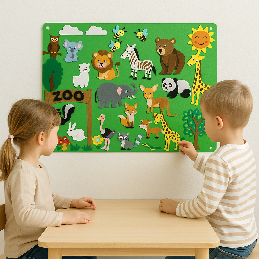 FeltBoard™ - Scopri animali meravigliosi - Pannello in feltro