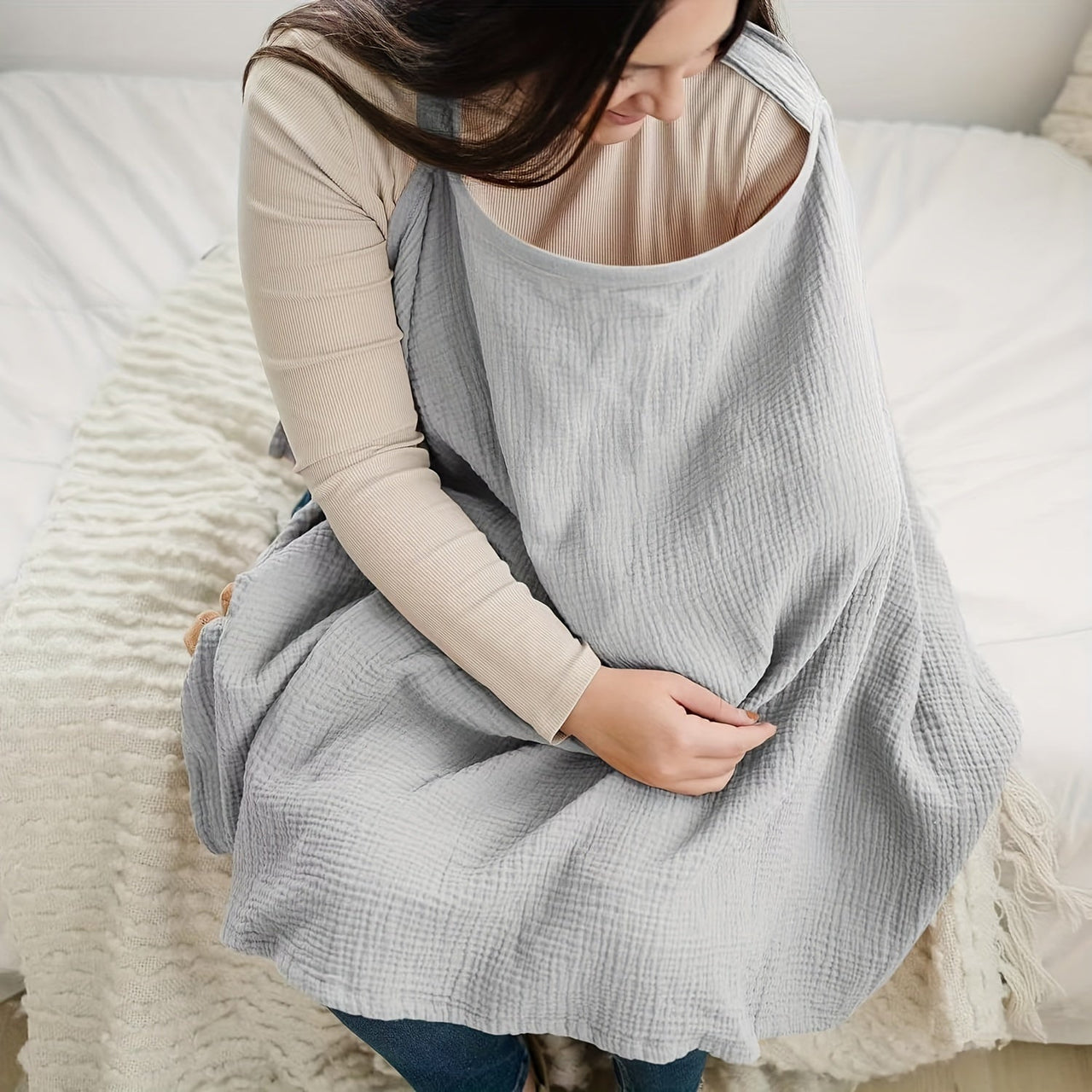 LunaCare – Traspirante ed elegante – Sciarpa per l'allattamento