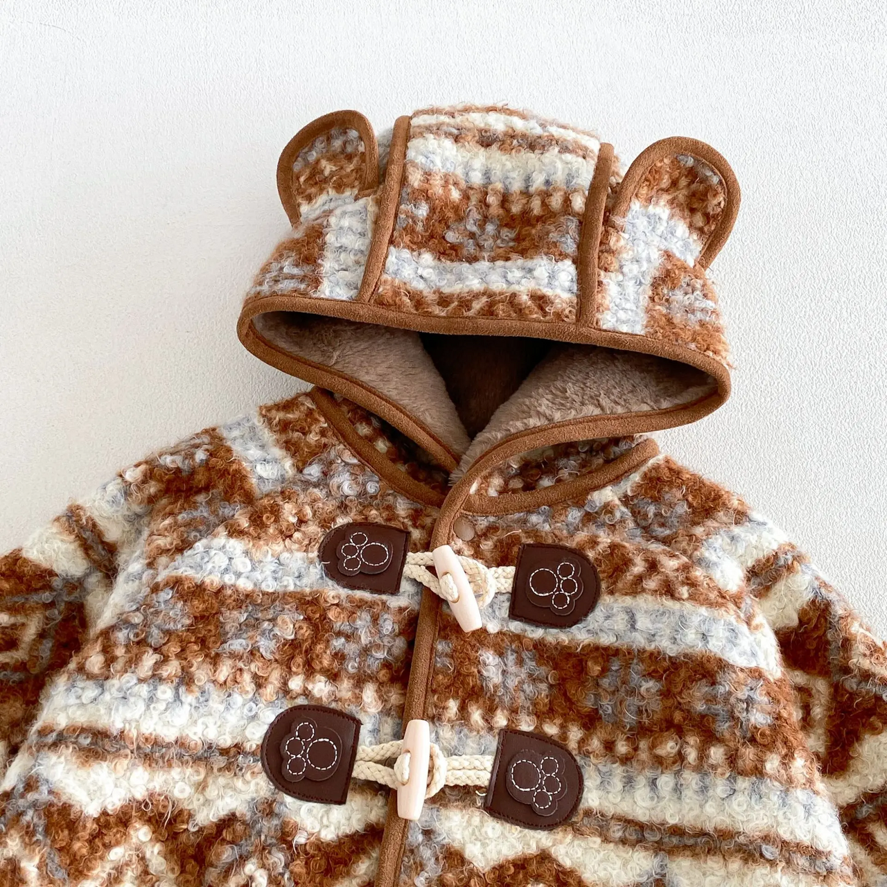 LittleWarm – Accogliente ed elegante – Cappotto invernale con motivo Fair Isle