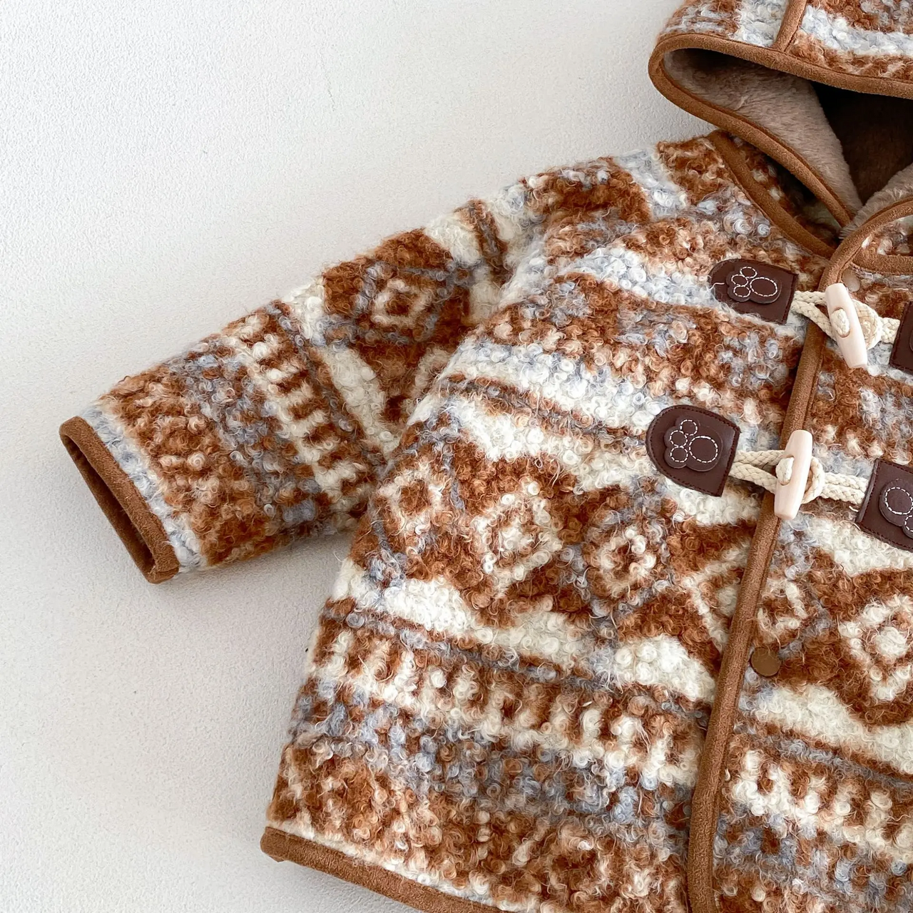 LittleWarm – Accogliente ed elegante – Cappotto invernale con motivo Fair Isle