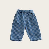Thumbnail for DenimCheck – Comodi e alla moda – Pantaloni per bambini con motivo a quadretti