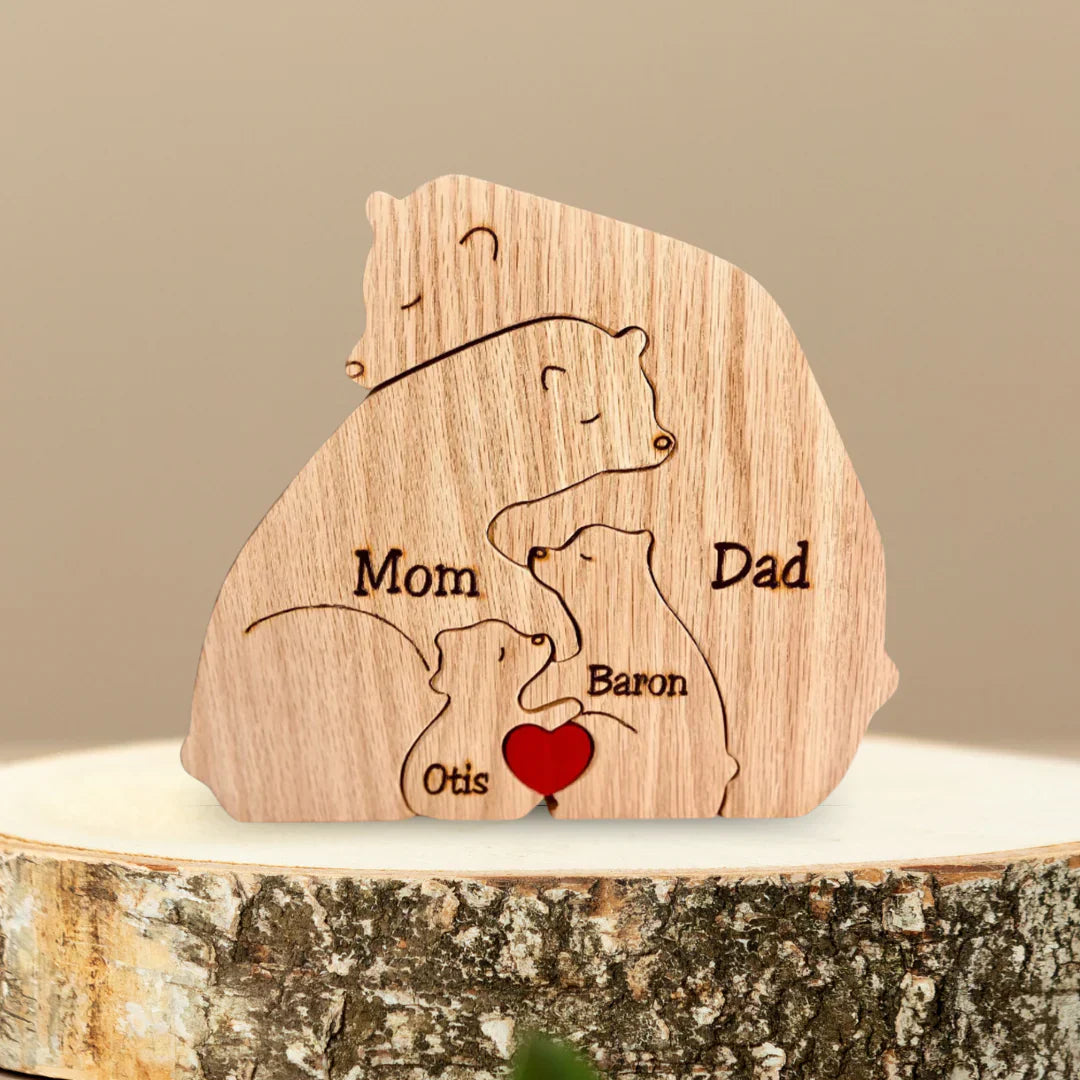 Family Puzzle™ – Regalo personalizzato per la Festa della Mamma con una famiglia di orsacchiotti