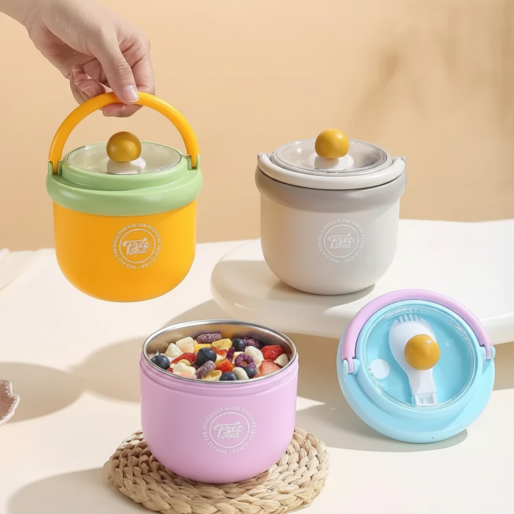MealMate – Pratico e isolante – Ciotola da pranzo in acciaio inossidabile con cucchiaio