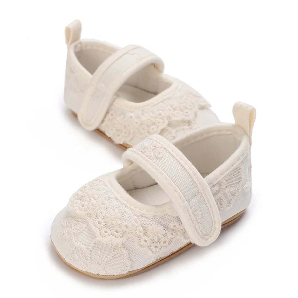 PrincessLace – Eleganti e carine – Scarpine da neonato con pizzo e chiusura in velcro