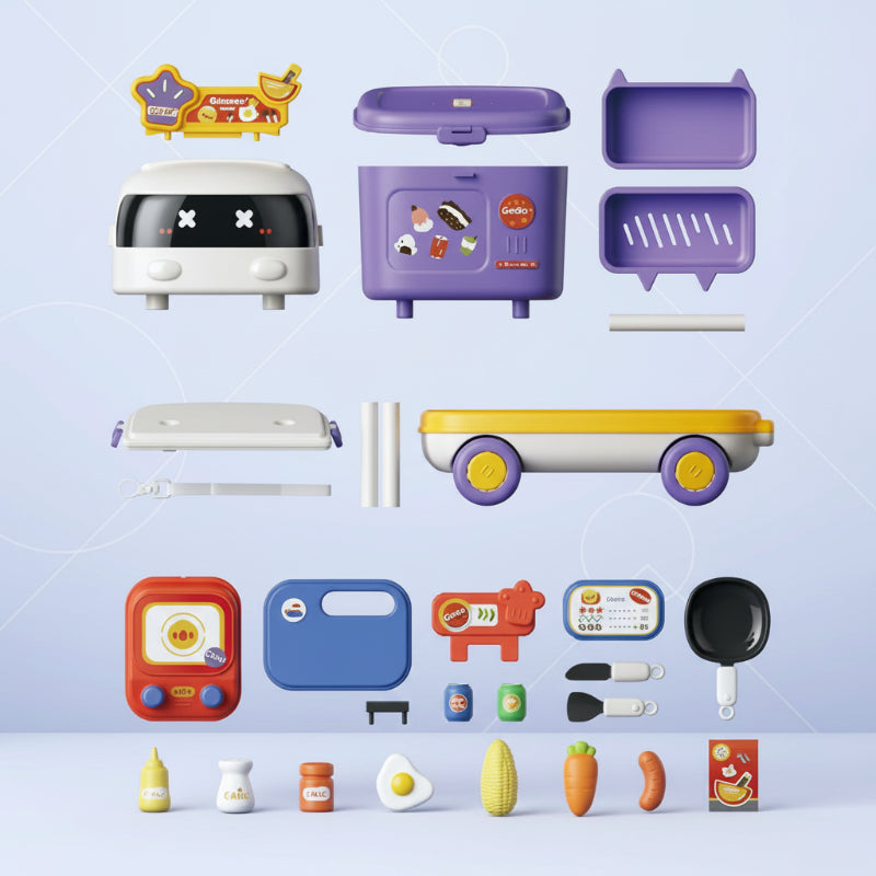 FoodDrive – Interattivo e creativo – Set da gioco per cucina in auto