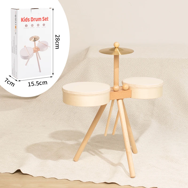 Kids Wooden Drum Toy – Musica e creatività – Set di batteria giocattolo
