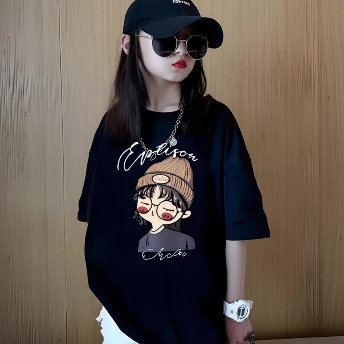 CuteStyle – Alla moda e comoda – Maglietta con stampa cartoon oversize