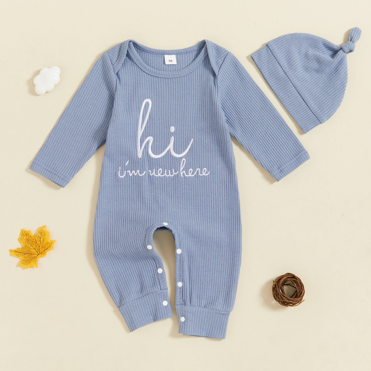 CuddleBaby – Ciao, sono nuova qui – Set composto da tutina per neonati e berretto