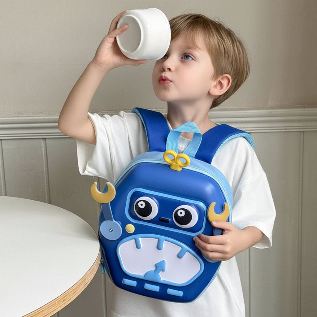 MiniBot – Grintoso e pratico – Zaino per bambini con motivo robot