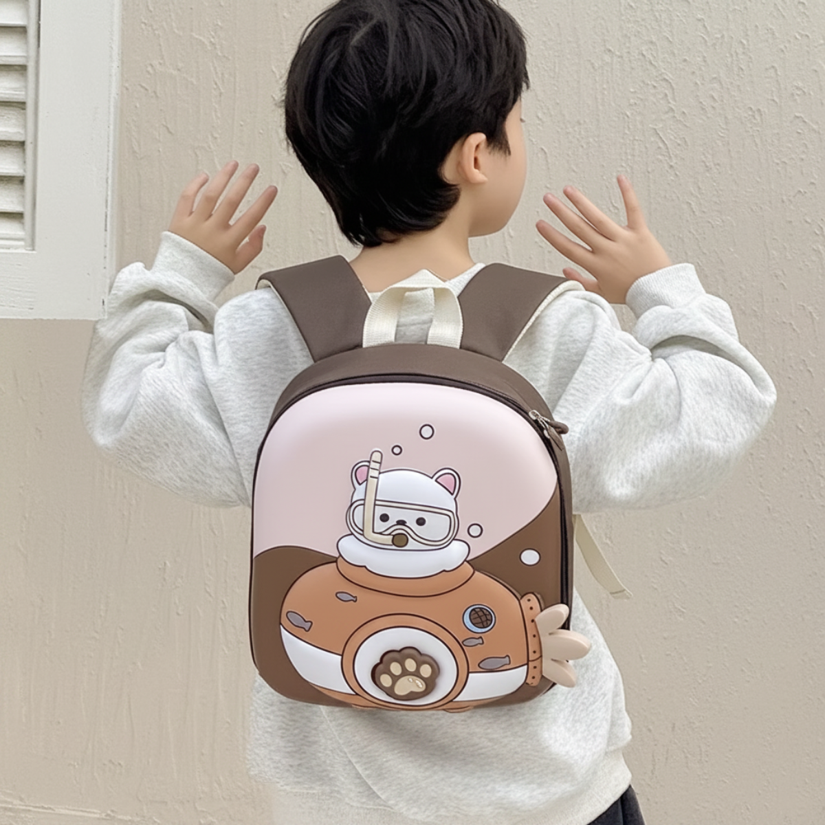 KiddoPack – Carino e pratico – Zaino per bambini con zampetta luminosa