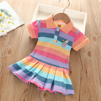 Thumbnail for RainbowBabe – Fresco e colorato – Abito polo per bambinas