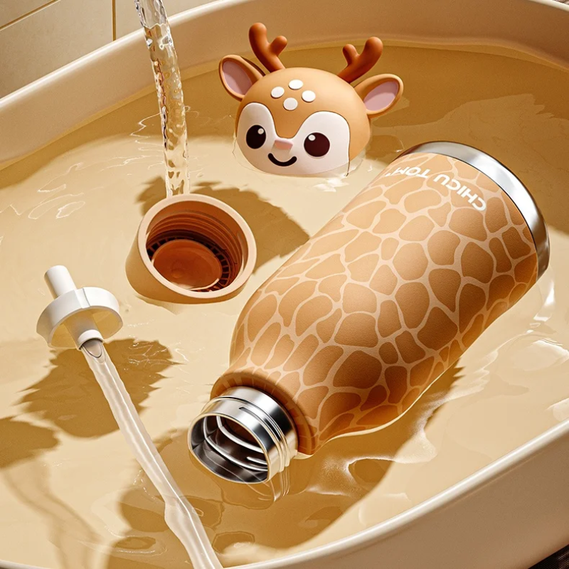 AnimalSip – Carino e pratico – Borraccia termica in acciaio inossidabile per bambini con stampa di animaletti