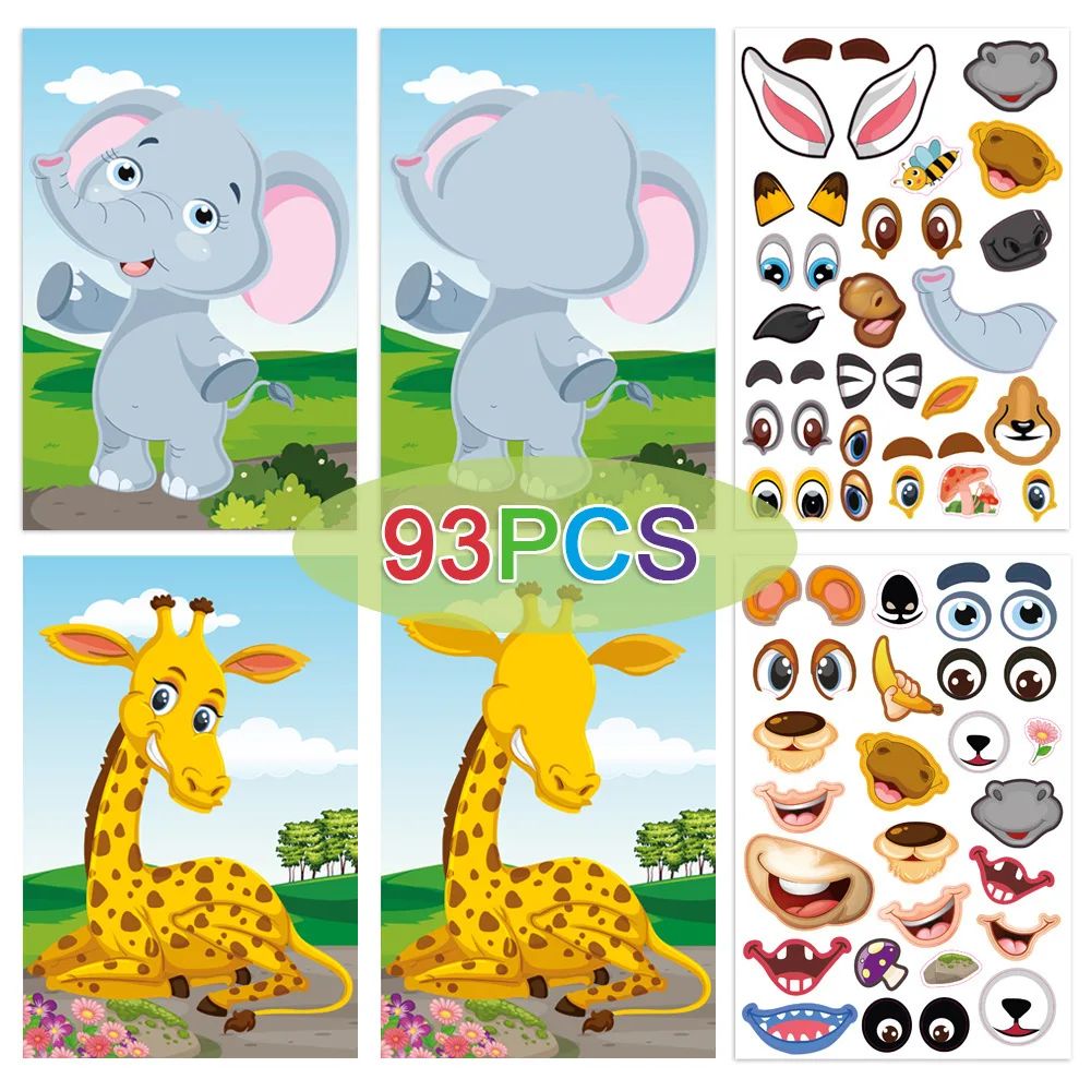 Funny Faces™ – Divertimento animale e divertimento appiccicoso – Libro di adesivi riutilizzabili