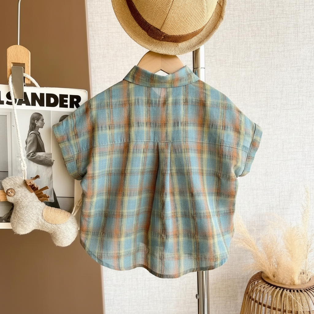 LittleGent – Trendy & Casual – Set da ragazzo con camicia a quadri e pantaloncini