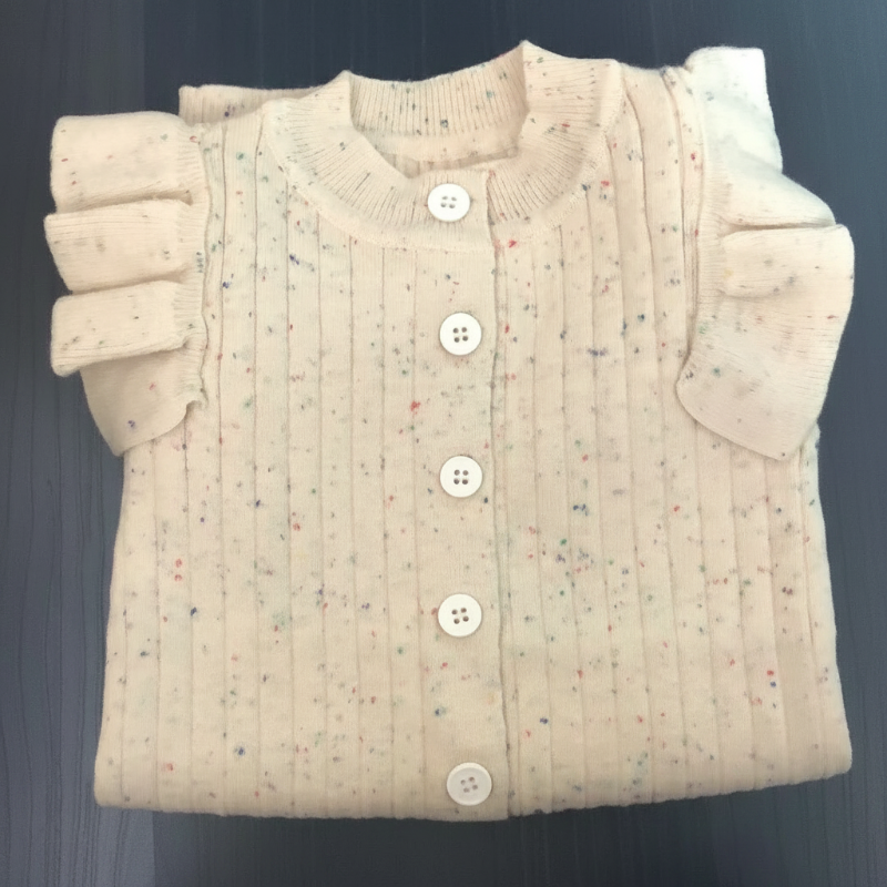 MiniAurora – Morbido ed elegante – Tutina lavorata a maglia per neonati con ali d'angelo e fascia per la testa