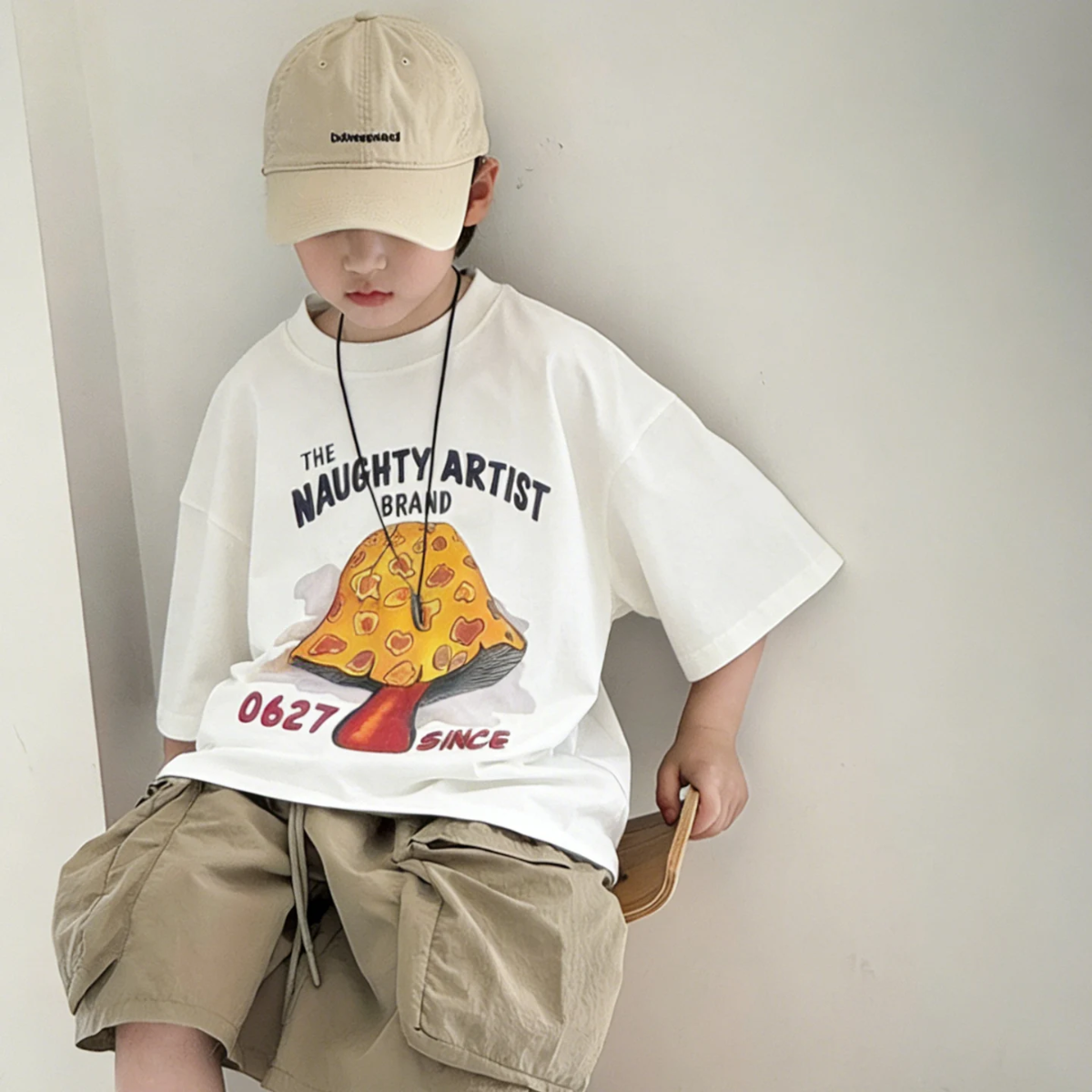 MushroomPlay – Casual & Streetwear – Maglietta oversize con stampa a funghi