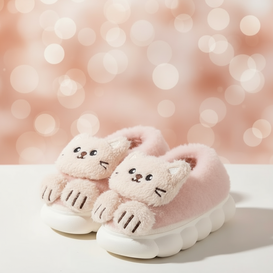 SnuggleKitty – Calore e sicurezza – Pantofole per bambini a forma di gatto