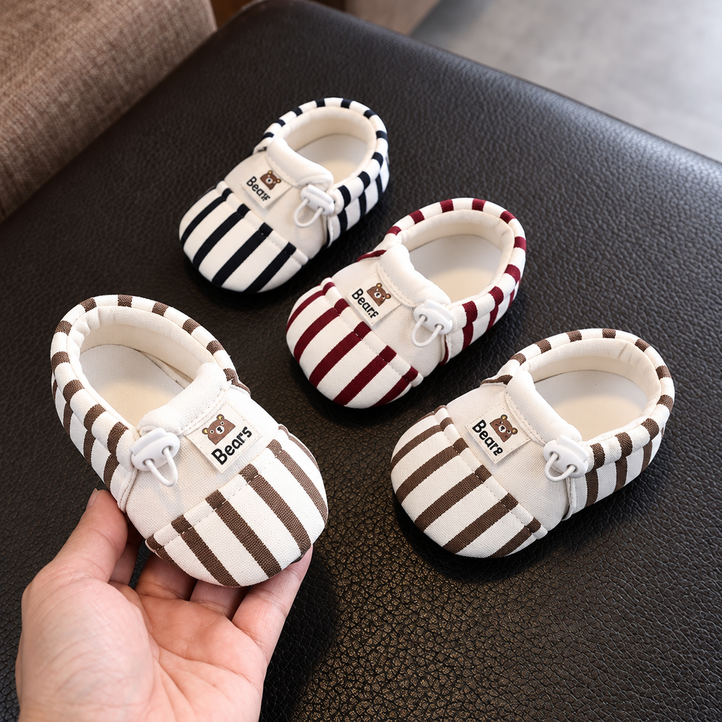 TinyToes – Morbide e calde – Prime scarpine per neonati con motivo a righe
