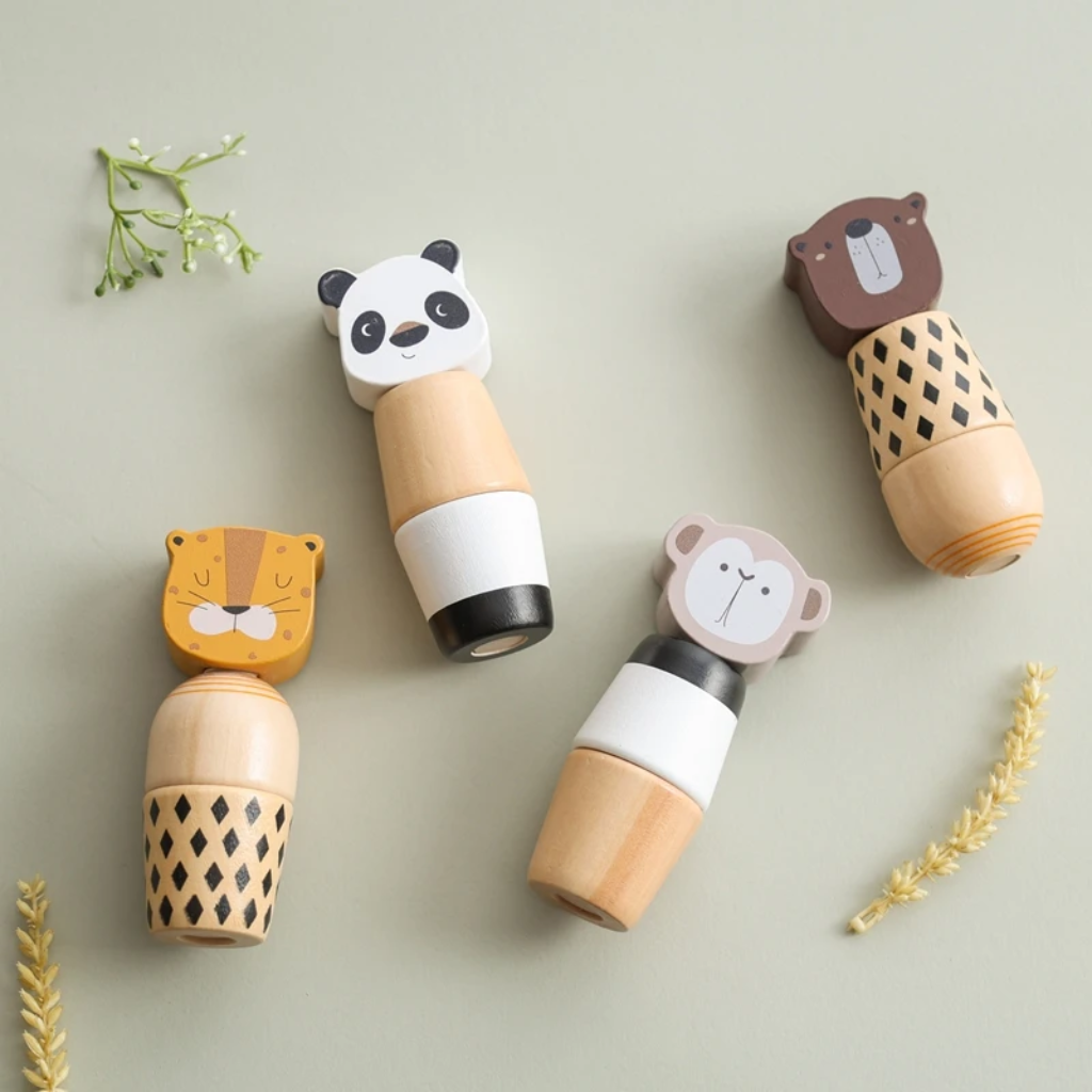 WoodyFriends – Motricità e divertimento – Giocattoli impilabili a forma di animali in legno