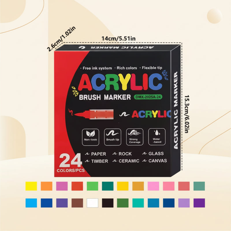 ColorCraft – Creativo e sostenibile – Pennarelli acrilici con punta a pennello