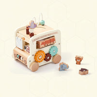 Thumbnail for BusyRide – Educativo e versatile – Bus delle attività Montessori in legno
