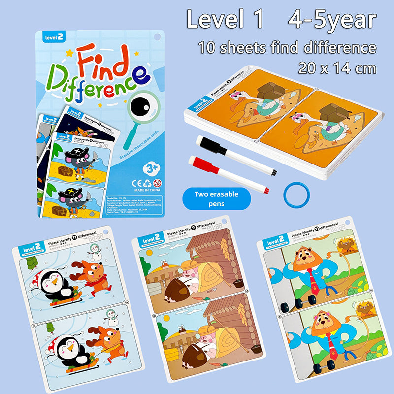 Spot the Difference Game – Concentrazione e apprendimento – Gioco di carte