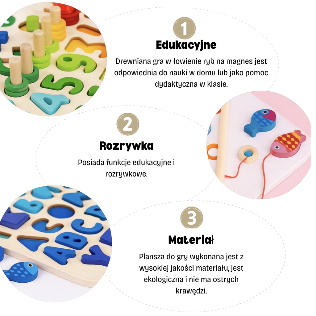 Woods™ - Sviluppo delle abilità - Pannello da gioco in legno Montessori