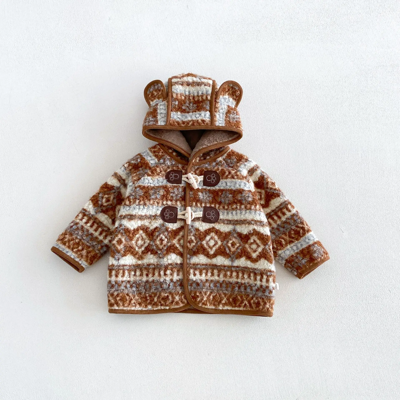 LittleWarm – Accogliente ed elegante – Cappotto invernale con motivo Fair Isle