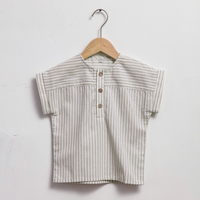 Thumbnail for LittleClassic – Elegante e comoda – Camicia da ragazzo in lino con bottoni