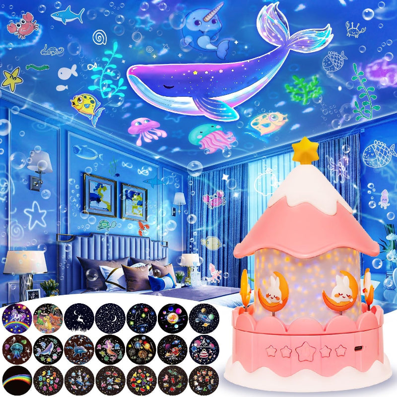 CosmoGlow – Sognante e creativo – Lampada da notte Galaxy Projector con rotazione a 360°
