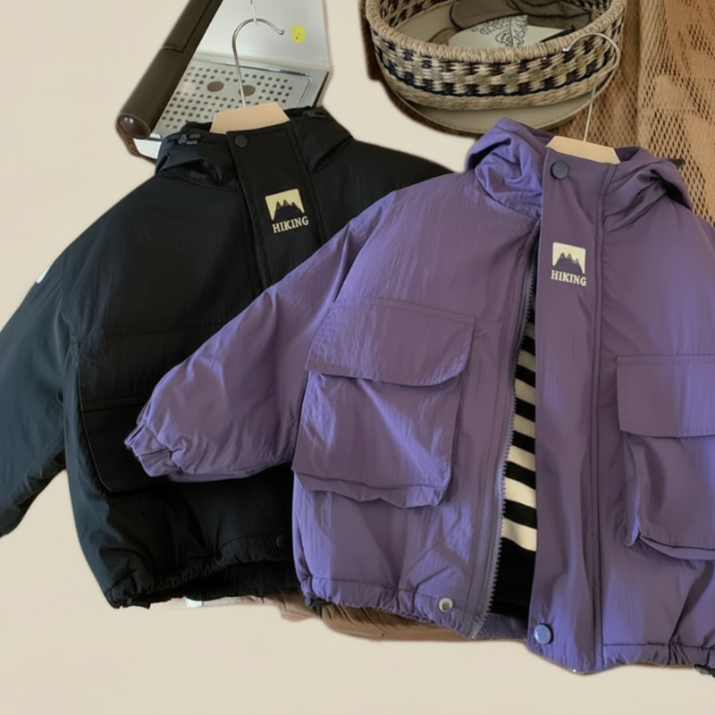 LiloWear – Antivento e idrorepellente – Giacca a vento con cappuccio per bambini
